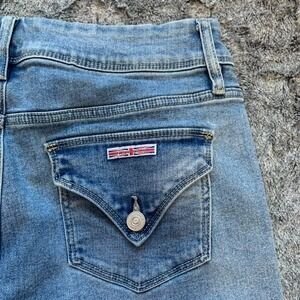 Hudson Los Angeles Beth Mid Rise‎ Bootcut Straight Light Denim Jeans Size 12
